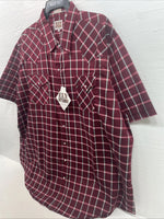 New Men’s ELY Cattleman Pink Short Sleeve Pearl Snap 3XL E-30 