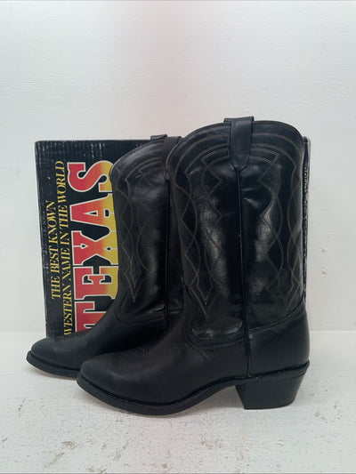 New Men’s Black Texas Brand Cowboy Boots. 5100 10.5 10 1/2 D. 7-112