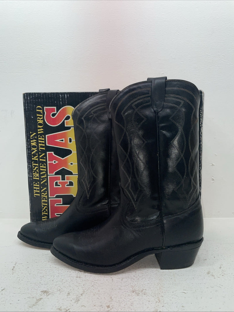 New Men’s Black Texas Brand Cowboy Boots. 5100 10.5 10 1/2 D. 7-112