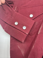 New Kids White Horse Red Long Sleeve Pearl Snap Size 0 DD-152