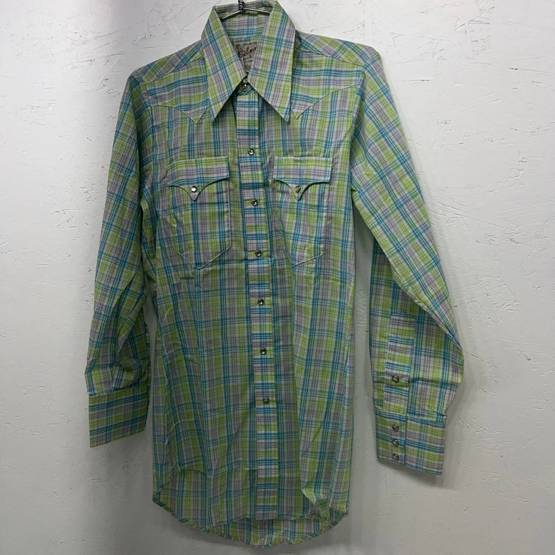 New Men’s Rockmount Multi Color Long Sleeve Pearl Snap 14.5 X 32 Small A-186
