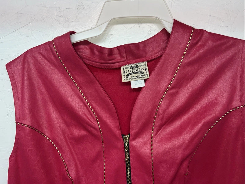 New Women’s 1849 Authentic Ranchwear Pink Western Show Vest Large WW-63