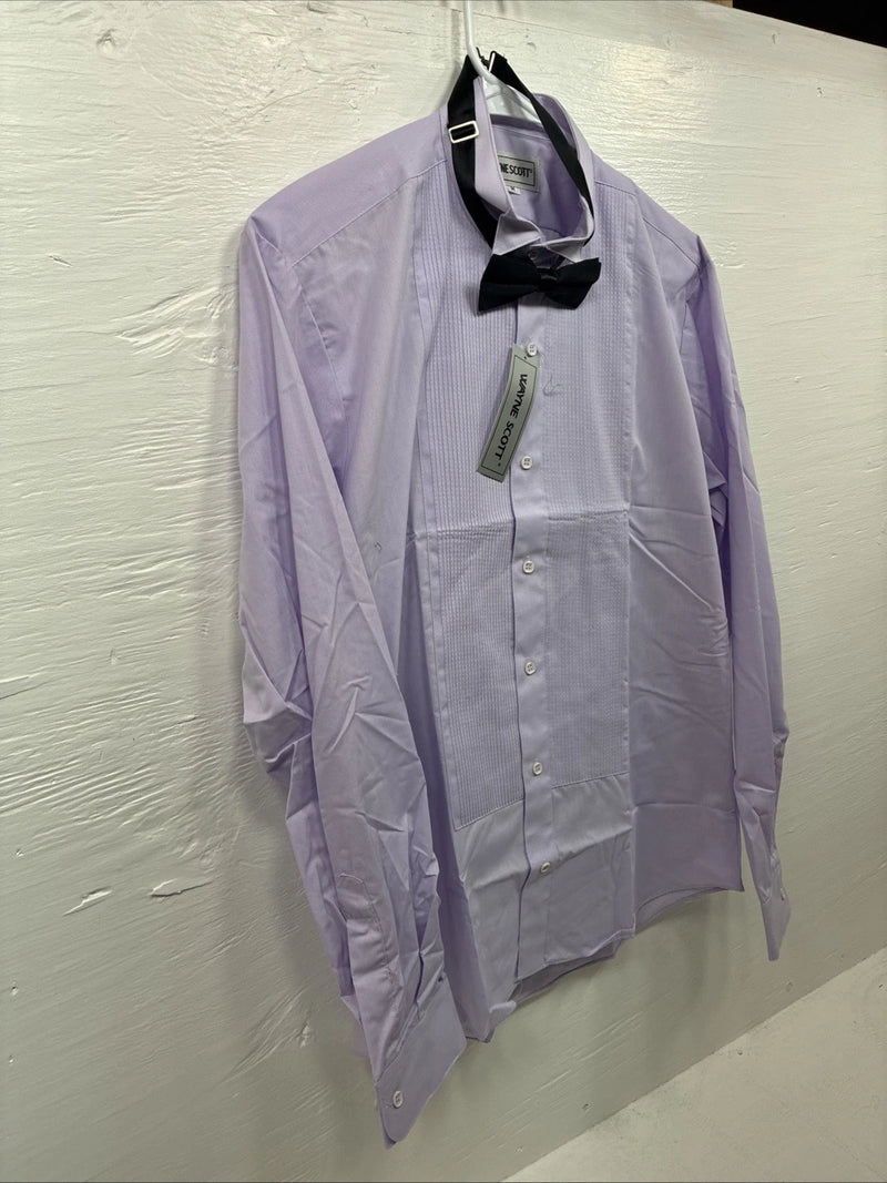 New Wayne Scott Purple Long Sleeve Bottom Up English Shirt Medium X-95