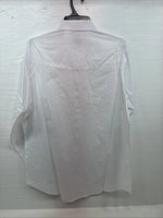 New Men’s ELY Cattleman White Long Sleeve Pearl Snap 16.5 X 34 Large X-38