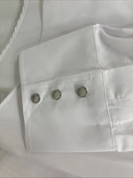 New Men’s ELY Cattleman White Long Sleeve Pearl Snap 16.5 X 36 Large X-105