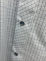 New Men’s Circle S Blue Gray Plaid Long Sleeve Pearl Snap 15 X 34 Medium Q-108