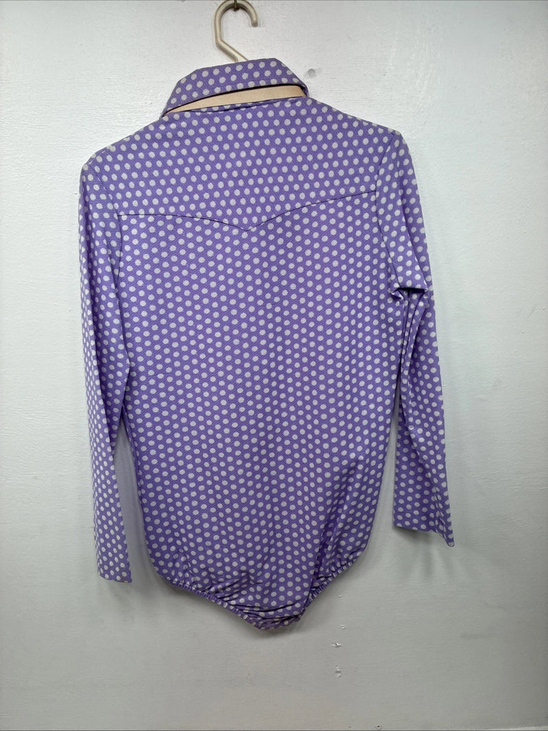 Me Women’s Panhandle Slim Purple Body Suit Long Sleeve Button Up Size 42 LL-43