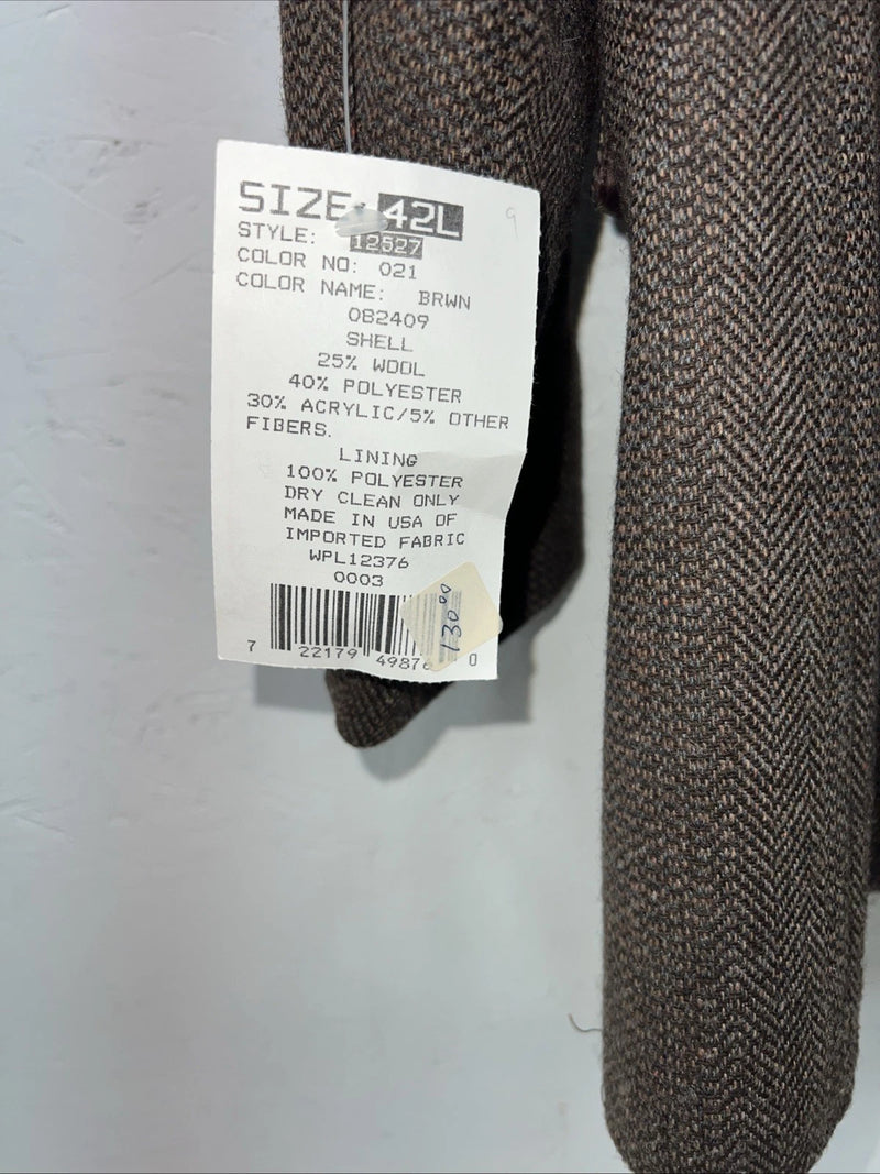 New Mens Brown Pioneer Wear Suit Coat 42L #12527 WW-56