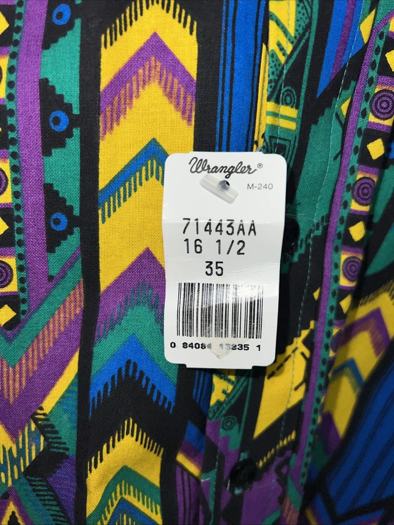 New Men’s Multicolor Wrangler Button Up Long Sleeve Shirt. 16.5x35 L P-66