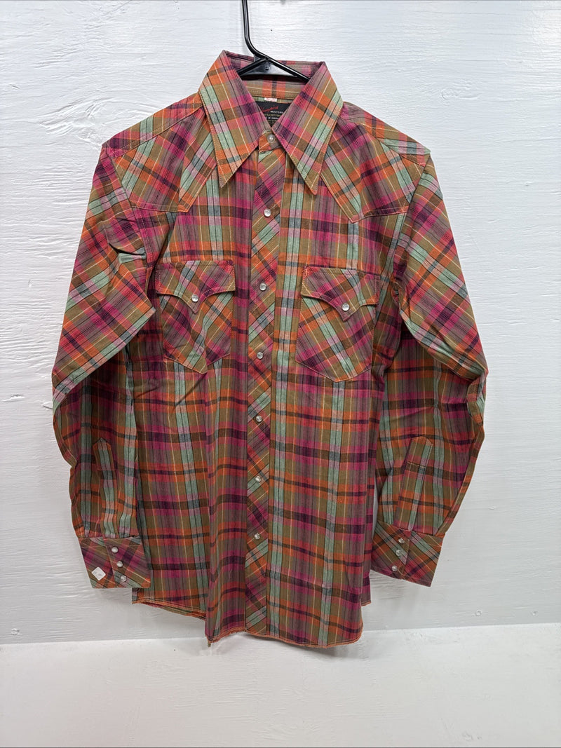 New Men’s Champion Western Multiple Color long sleeve pearl 14.5 X 33 small B-66