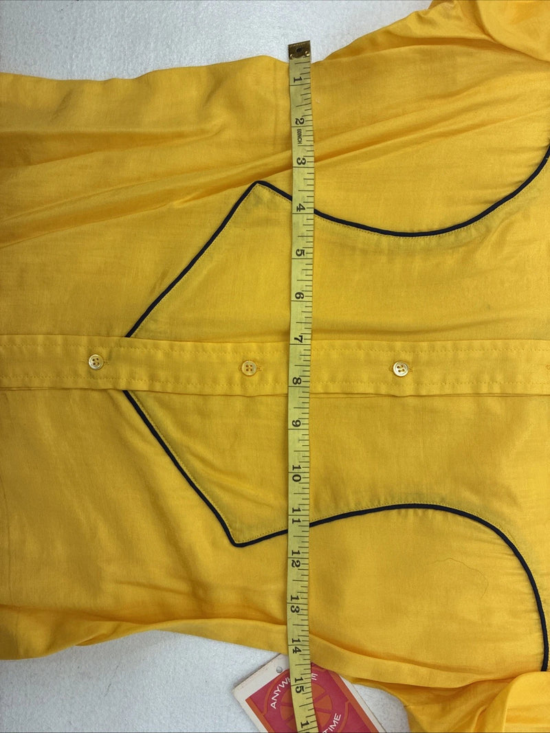 New Women’s Panhandle Slim Yellow Long Sleeve Button Up Small KK-69