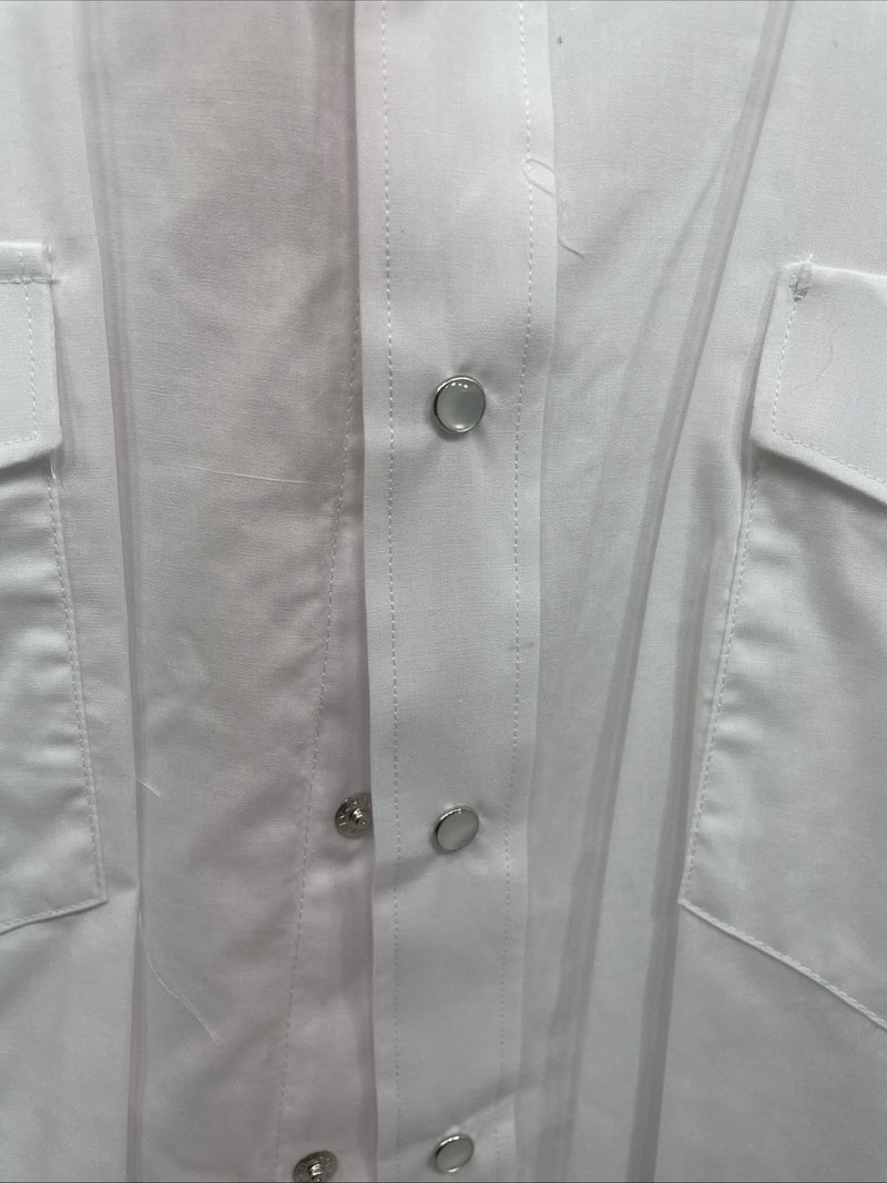 New Men’s White Horse White Long Sleeve Pearl Snap 4XL E-21