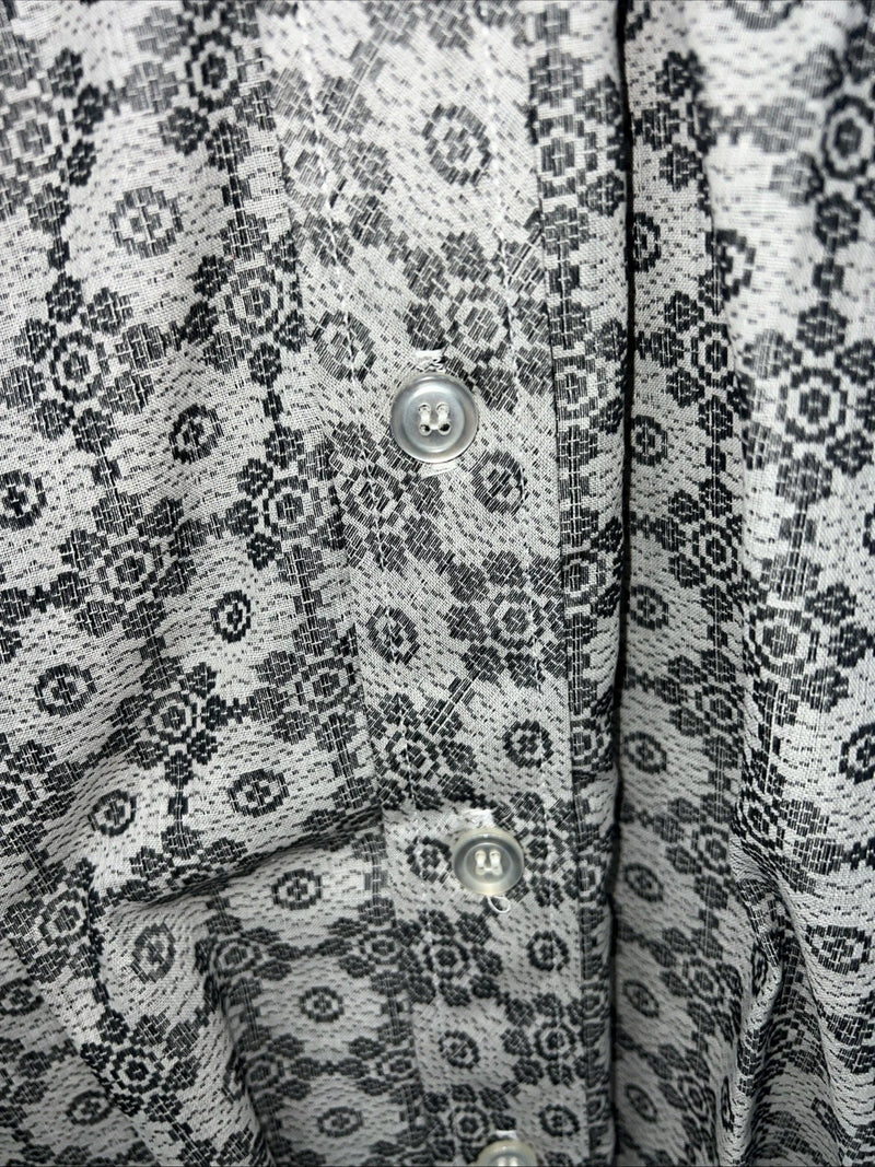 New Men’s Gray Mr.nick Button Up Long Sleeve Shirt 15.5x32 M I-57