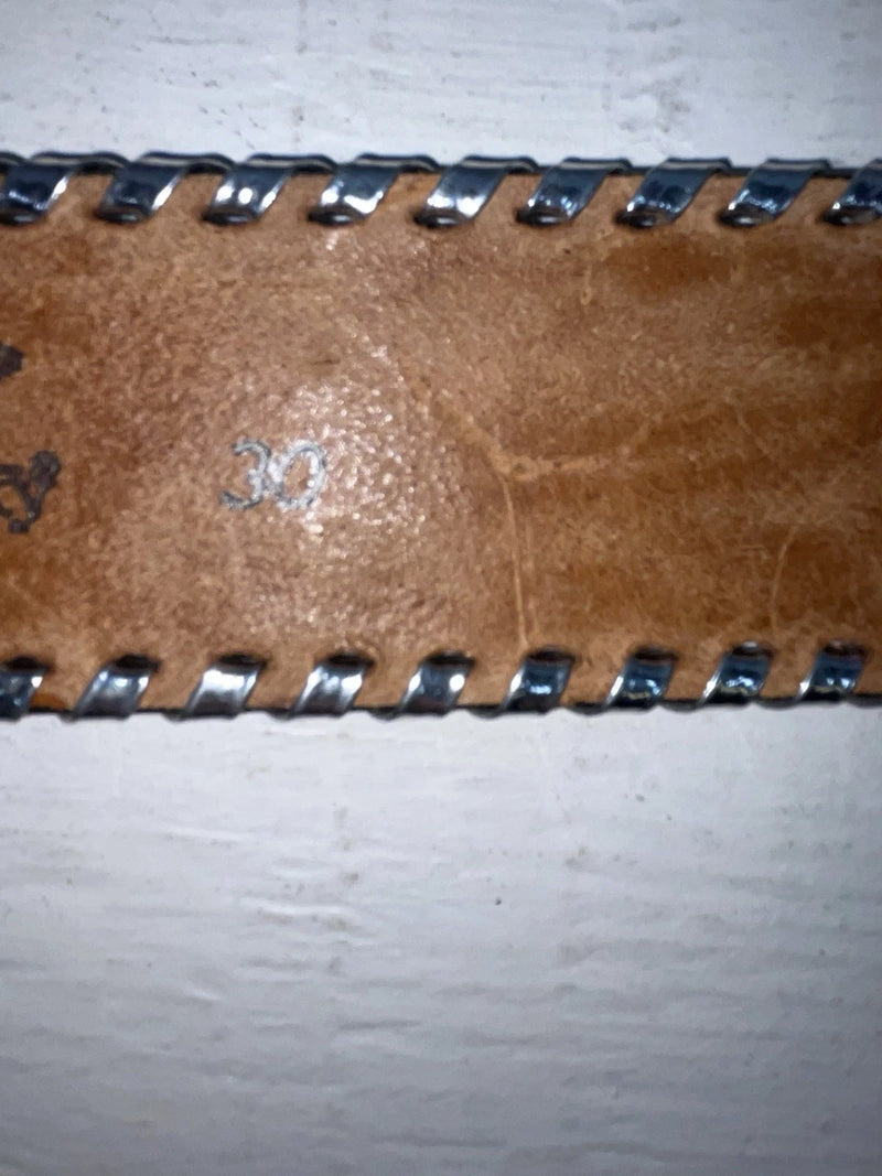 New Gray Genuine Leather Kentucky Weaved And Tooled 30” Belt #82004 JJ-127