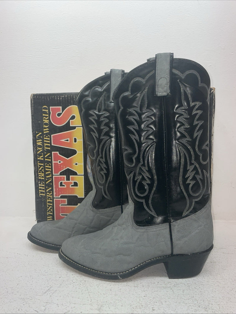 New Men’s Gray Texas Brand Cowboy Boots. 5092 8 E E. 3-145