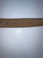 New Black Genuine Leather Nocona Silver Pendent 32” Belt #K411 Z-149
