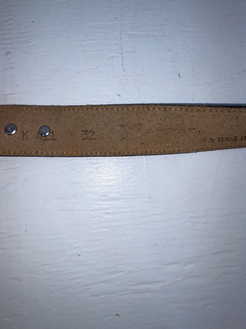 New Black Genuine Leather Nocona Silver Pendent 32” Belt #K411 Z-149