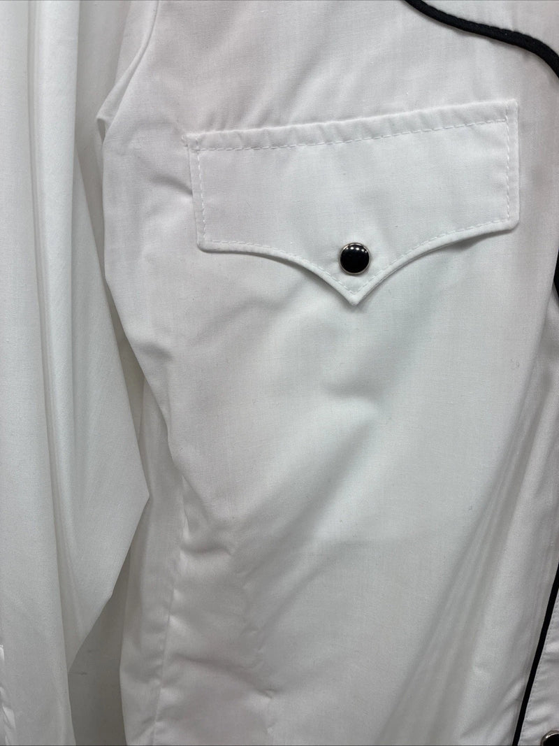 New Women’s H Bar C White Long Sleeve Pearl Snap 14.5 MM-11