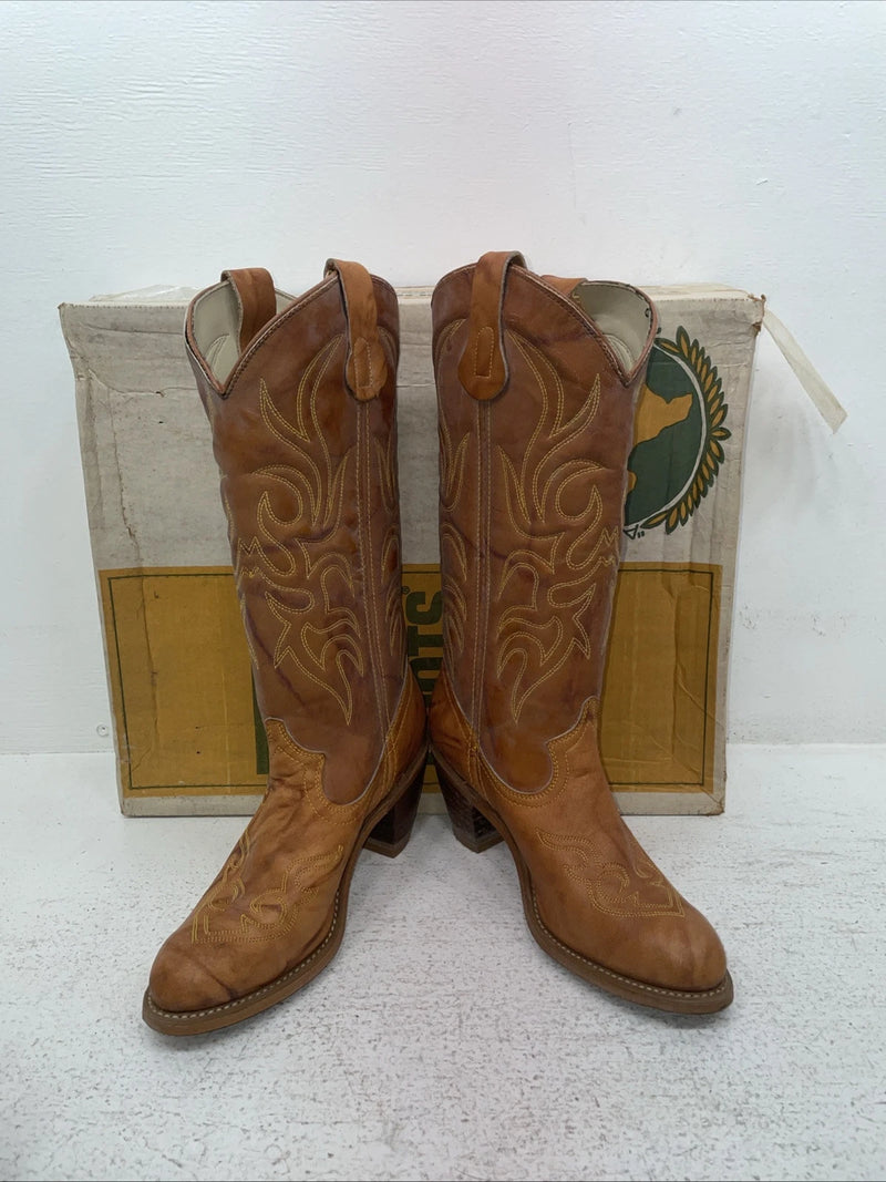 New Women’s Brown Texas Brand Cowboy Boots. 4944 6.5 6 1/2 M. 1-40