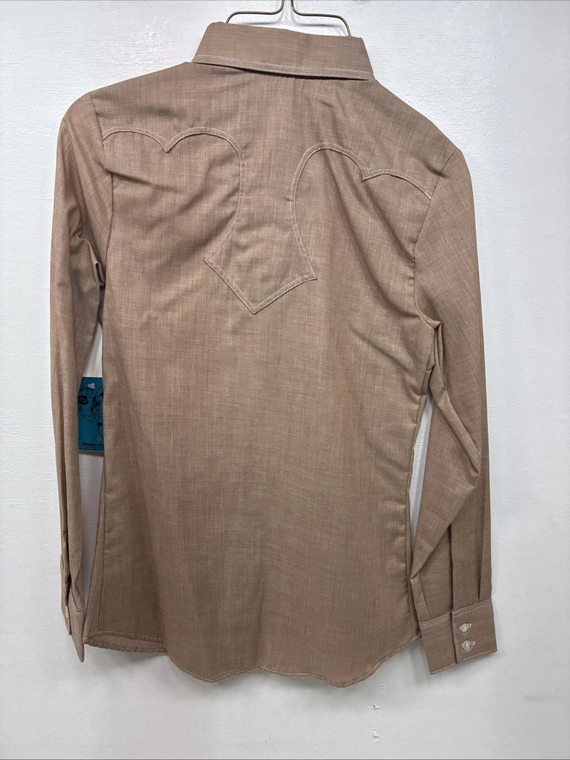 New Women’s Panhandle Slim Brown Long Sleeve Button Up Size 30 KK-68