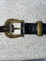 New Black Genuine Leather Chambers Beaded 32” Belt #30175 Z-29