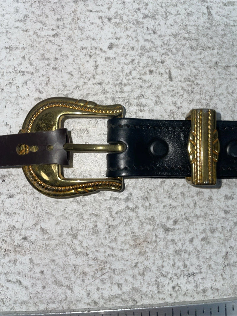 New Black Genuine Leather Chambers Beaded 32” Belt #30175 Z-29