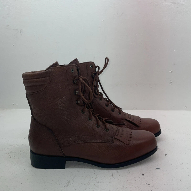 New Women’s Brown Lace Up Acme Cowboy Boots. 00852 10 M. 17-124