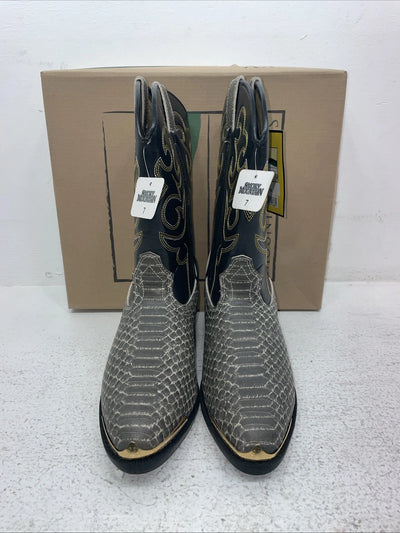New Men’s Black Snake Skin Smoky Mountain Cowboy Boots. 1042 J Y 7. 1-59