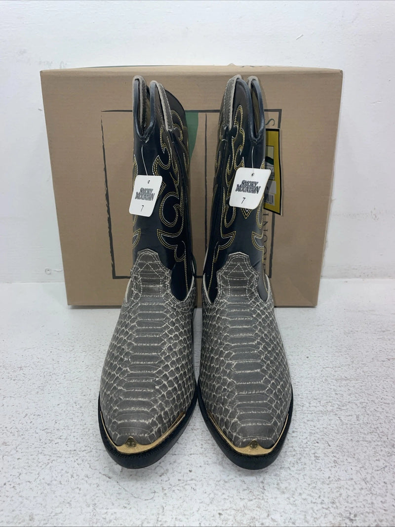 New Men’s Black Snake Skin Smoky Mountain Cowboy Boots. 1042 J Y 7. 1-59