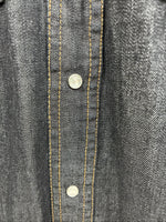 New Men’s ELY Cattleman Dark Jean Design Long Sleeve Pearl Snap Shirt 2XL H-21