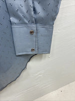 New Kids Dickson Jenkins Blue Long Sleeve Pearl Snap Size 38 CC-101