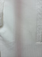 New Women’s H Bar C White Stripe Long Sleeve Half Zip Show Shirt Small YY-123