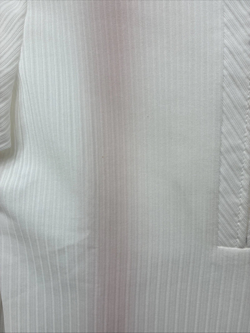 New Women’s H Bar C White Stripe Long Sleeve Half Zip Show Shirt Small YY-123