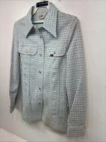 New Women’s Lee Blue Design Long Sleeve Button Up Jacket Size 11 KK-42