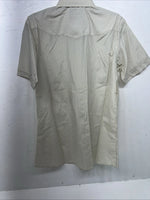 New Men’s White House Yellow Stripped Short Sleeve Pearl Snap Shirt. Large P-75