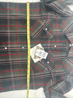 New Kids ELY Cattleman Green Red Plaid Long Sleeve Pearl Snap Large DD-30