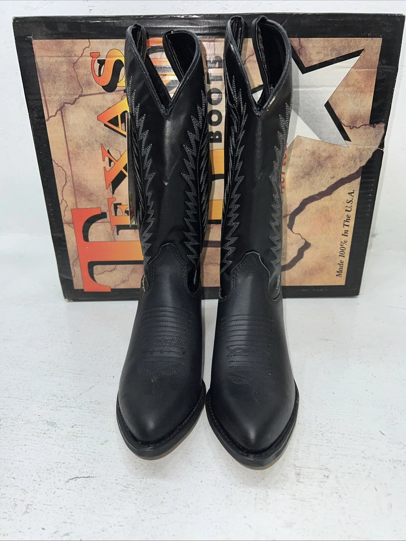 New Women’s Black Texas Brand Cowboy Boots. 4870 7 M. 18-27