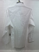 New Men’s ELY Cattleman White Long Sleeve Pearl Snap 16.5 X 34 Large AA-39
