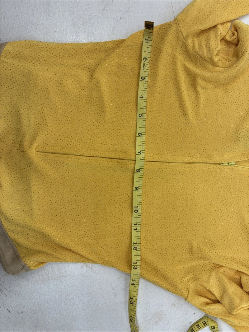 New Dressed To Win Yellow Half Zip Long Sleeve Showing Bodysuit Medium TT-43