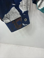 New Women’s Cowboy Threads Blue Design Long Sleeve Button Up Medium KK-23