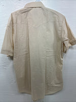 New Men’s H Bar C Tan Western Short Sleeve Pearl Snap 16.5 Large V-14