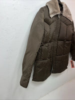 New Women’s Tempco Brown Puffer Coat 14 Wool Neck #1780 UU-13