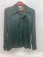 New Men’s Lee Green Long Sleeve Pearl Snap Small Regular B-127