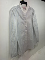 New Women’s H Bar C Blue Stripe Long Sleeve Button Up Size 40 MM-31