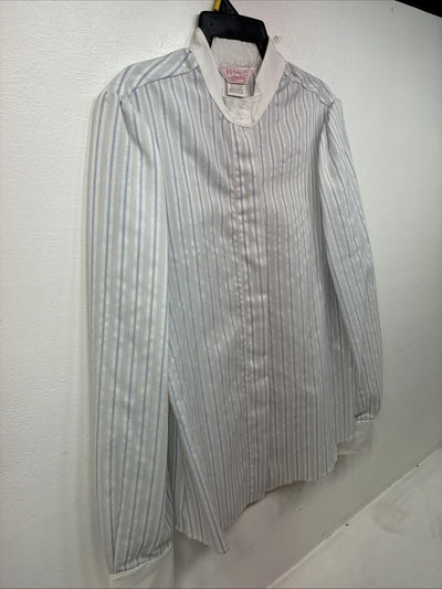 New Women’s H Bar C Blue Stripe Long Sleeve Button Up Size 40 MM-31
