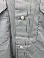New Men’s Dee-Cee Gray Long Sleeve Pearl Snap 15.5 Medium O-24