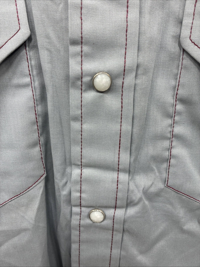 New Men’s Dee-Cee Gray Long Sleeve Pearl Snap 15.5 Medium O-24