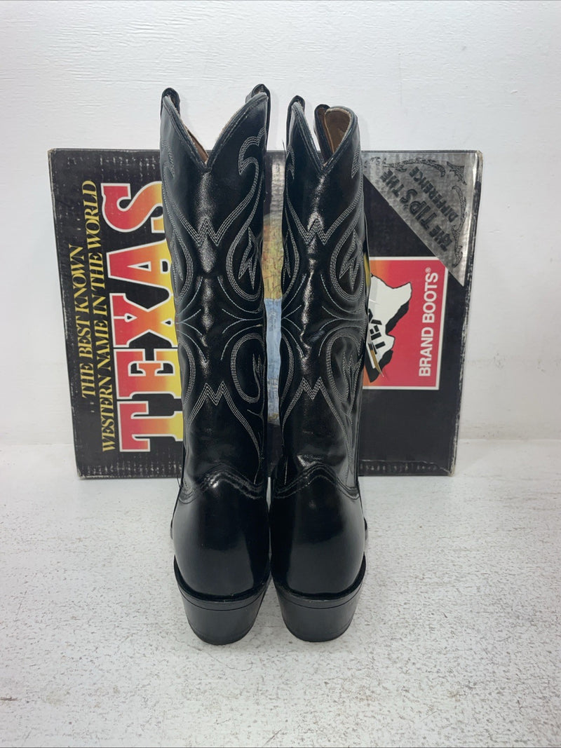 New Men’s Black Texas Brand Cowboy Boots. 6210 7.5 7 1/2 D. 1-81