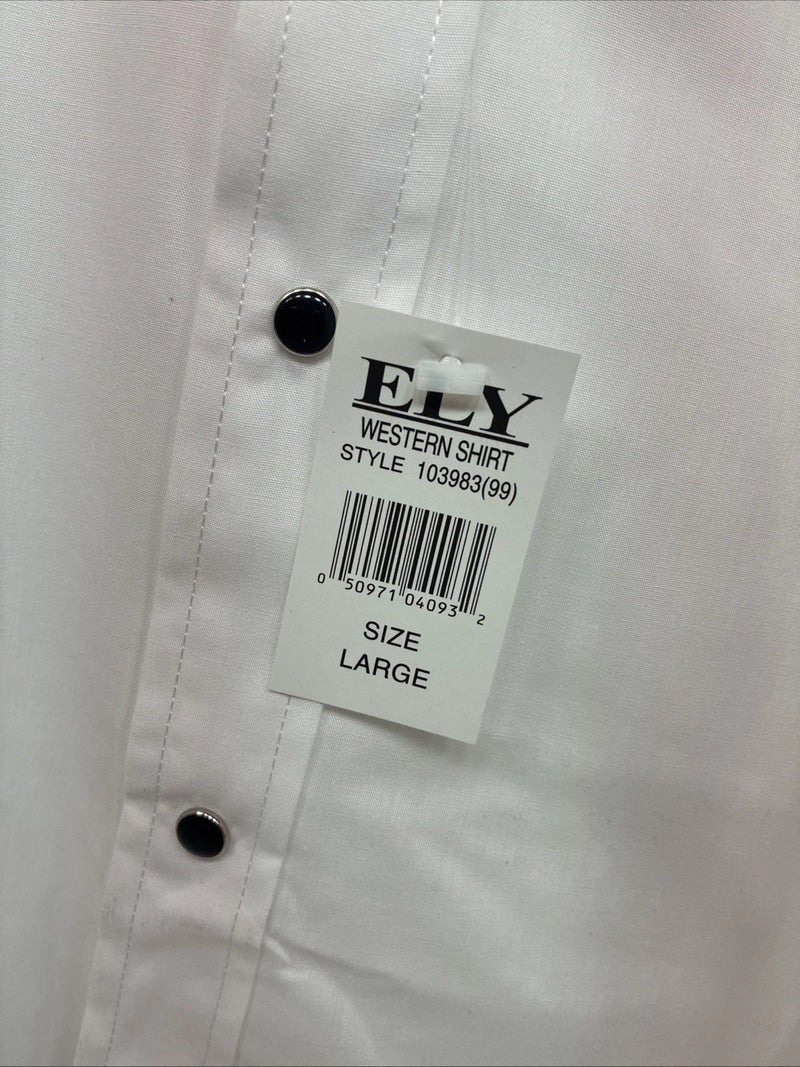 New Kids ELY Cattleman Western White Long Sleeve Pearl Snap Large DD-60