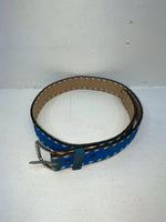 New Blue Genuine Leather Weaved 32” Belt #7030 Z-46